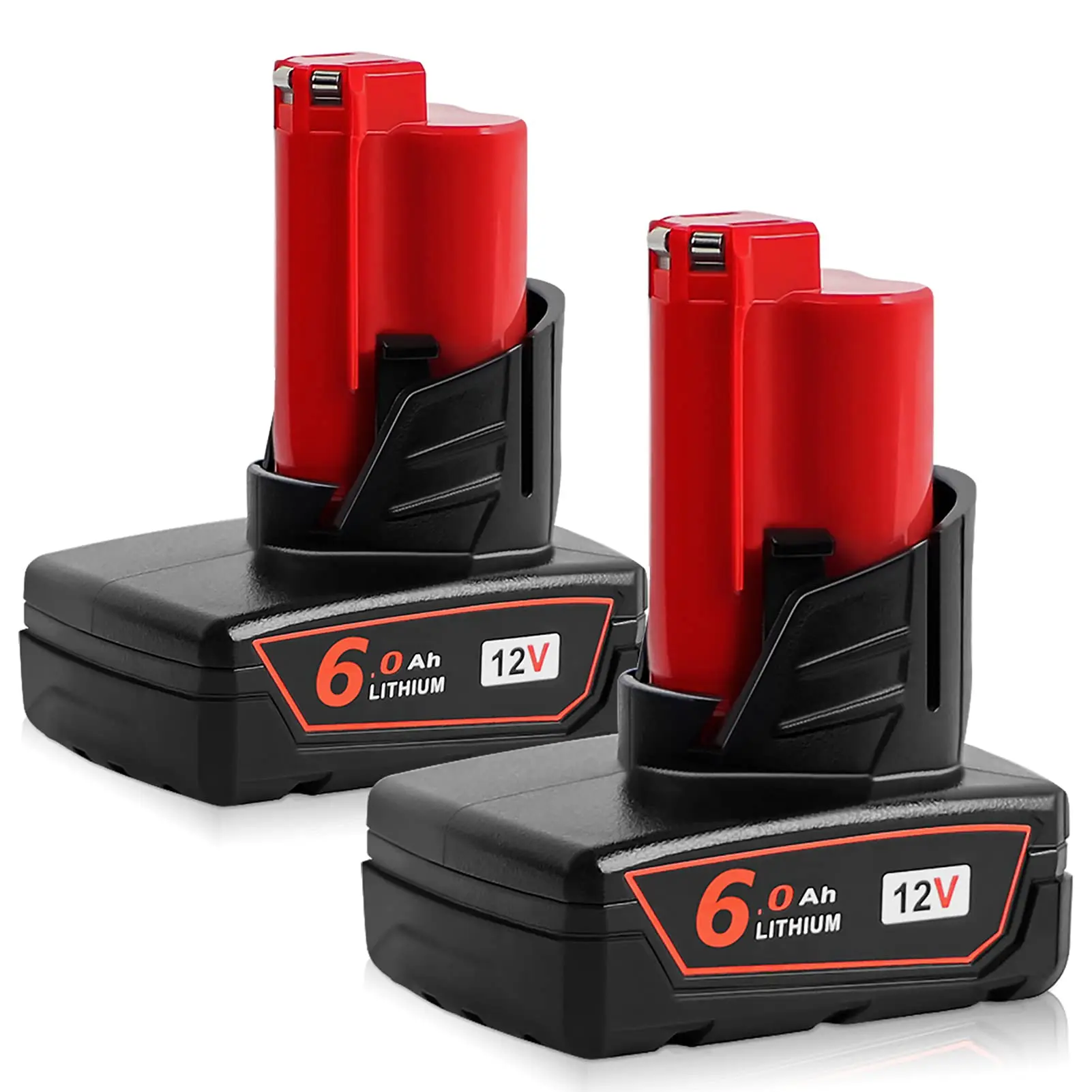 6000mAh 12V Two Pieces Lithium Battery Replacement For Milwaukee M12 Battery XC 48-11-2440 48-11-2402 48-11-2460