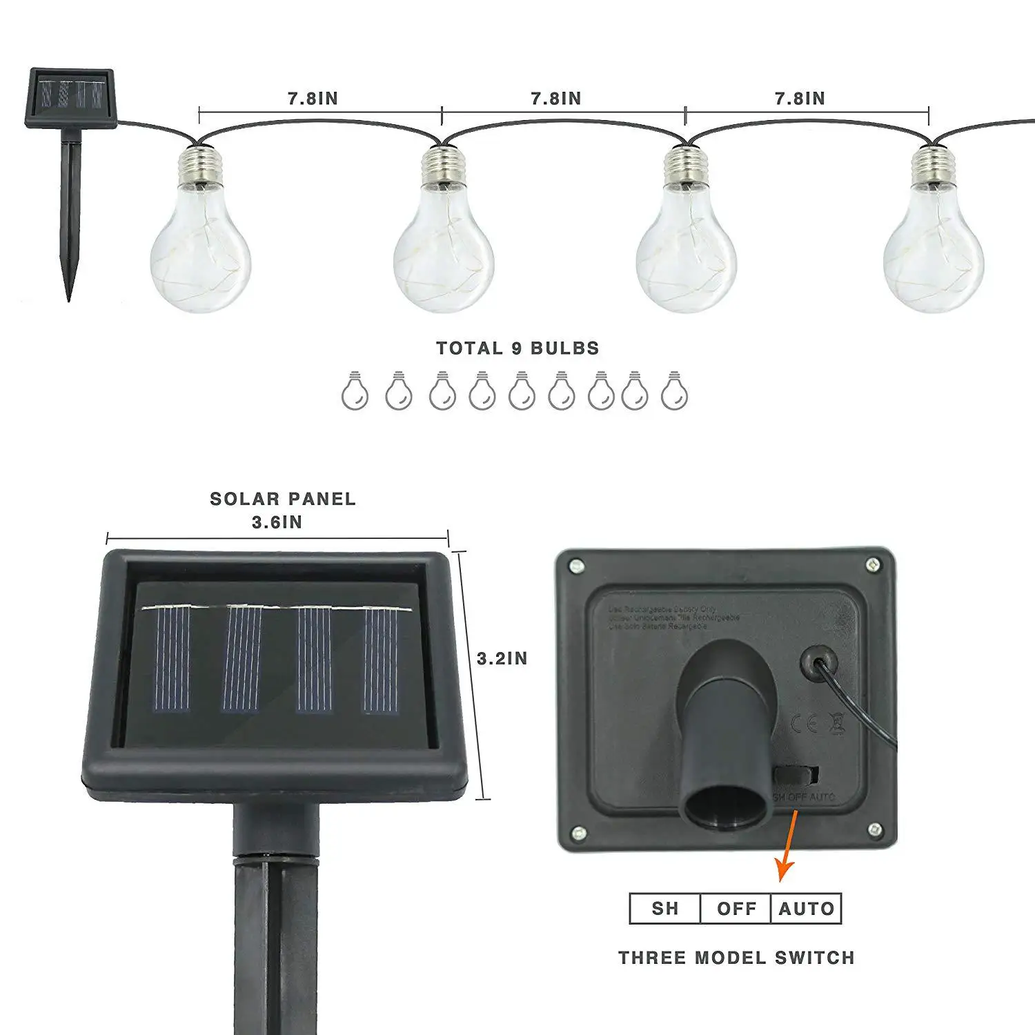 
Outdoor LED light string Solar string lights Terrace outdoor waterproof solar string lights 
