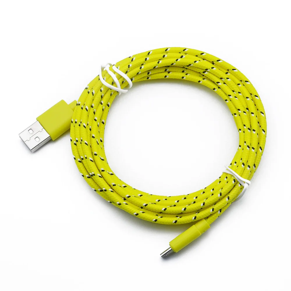  Оптовая продажа usb-кабель для зарядки и передачи данных в нейлоновой оплетке сотового телефона 1 м 2 3 Samsung