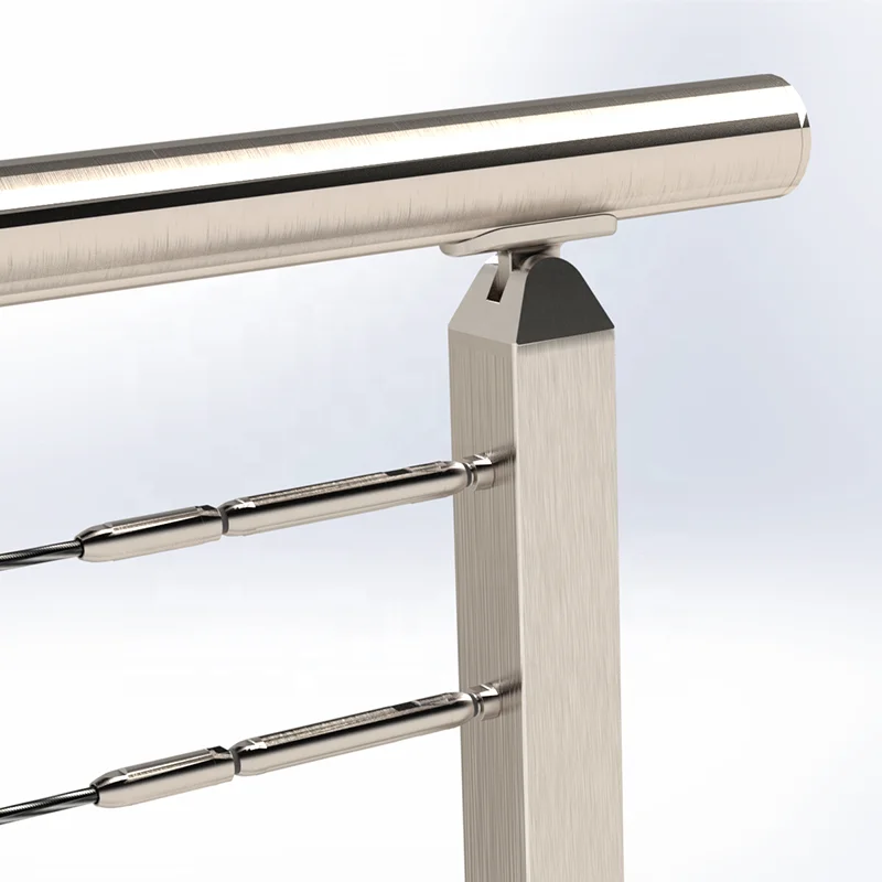 Customized Deck 304 316 Removable Pipe Railing Stainless Steel Staircase Stair Railing