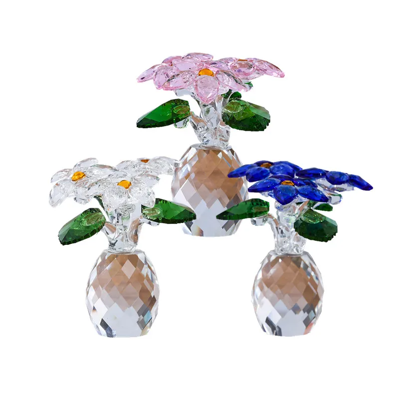 2024 Creative Gift Christmas Flower decoration Small vase Living room decoration modern home decor K9 crystal new product ideas