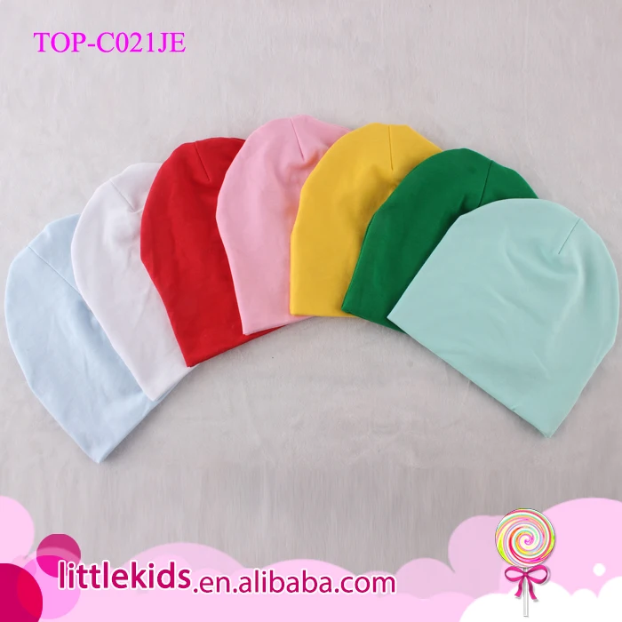Wholesale Newborn Baby Boys And Girls Hospital Beanie Hat Plain Baby Cotton Hats