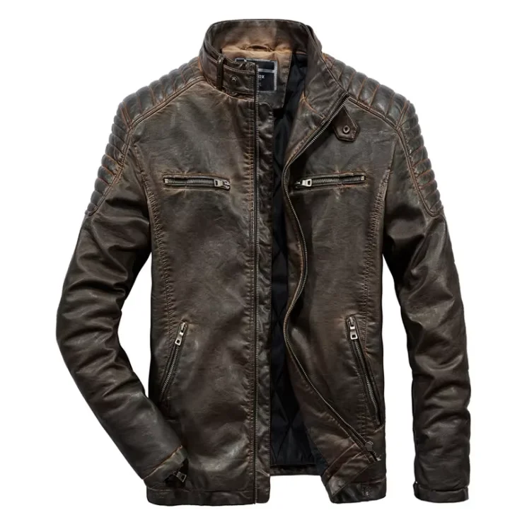 2021 New designs fashion biker best sale slim fit men genuine leather motorcycle jacket