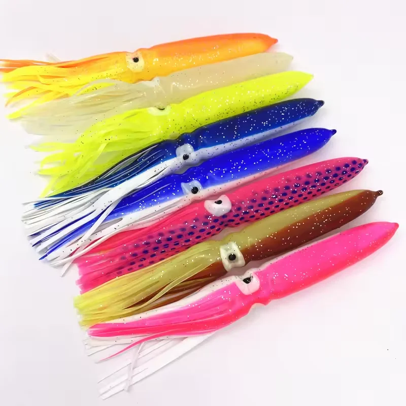 7/9/11.5 Inch Octopus Luminous Soft Lure Squid Sea Fishing Big Octopus Luminous Lure Squid Skirts Fishing Lures