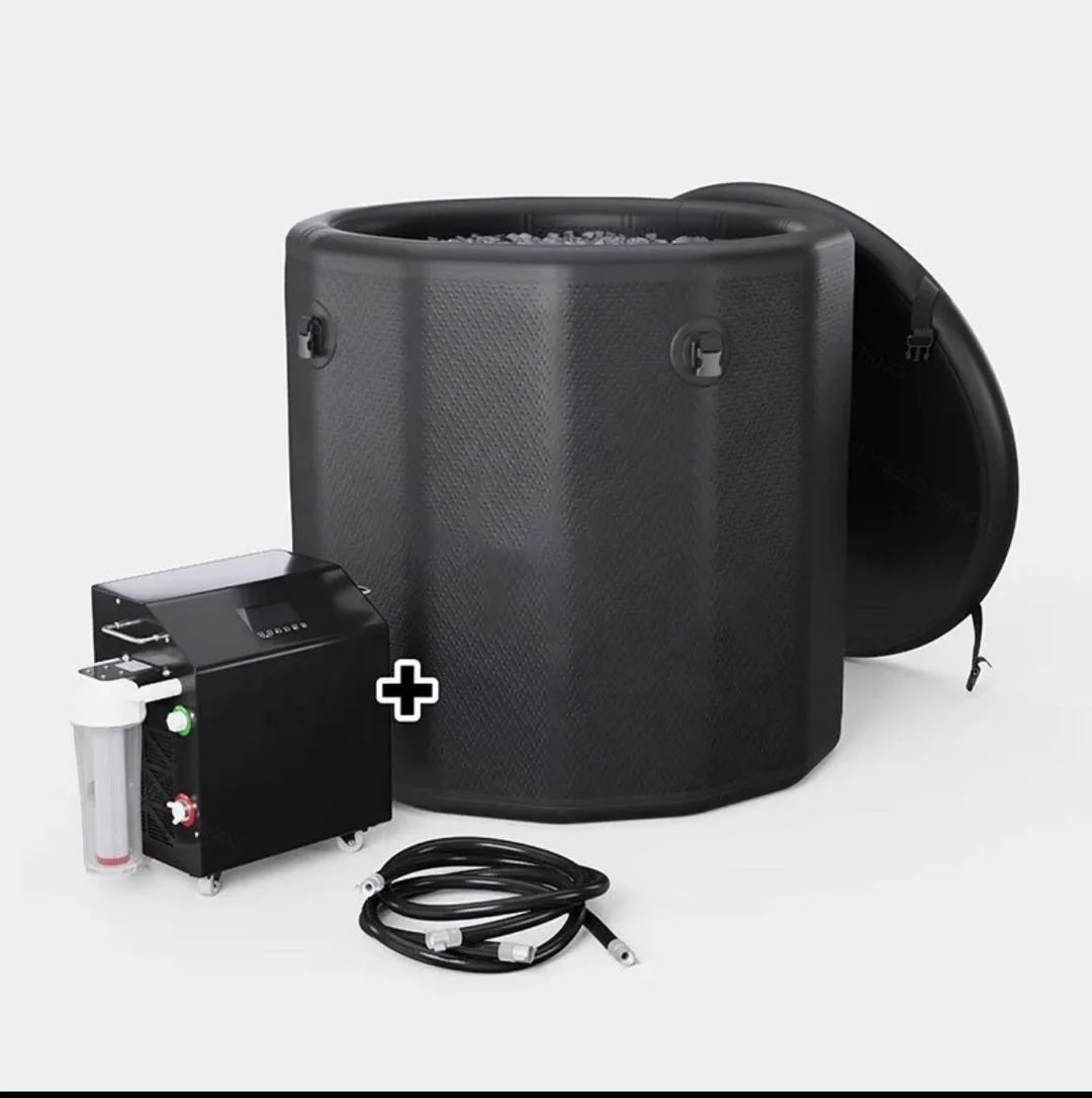 JZY SPORTS Inflatable Hot Tub 300L Water Capacity 1/2HP Water Chiller Ice Bath Cold Plunge Tub Drop Stitch Material for Swimming
