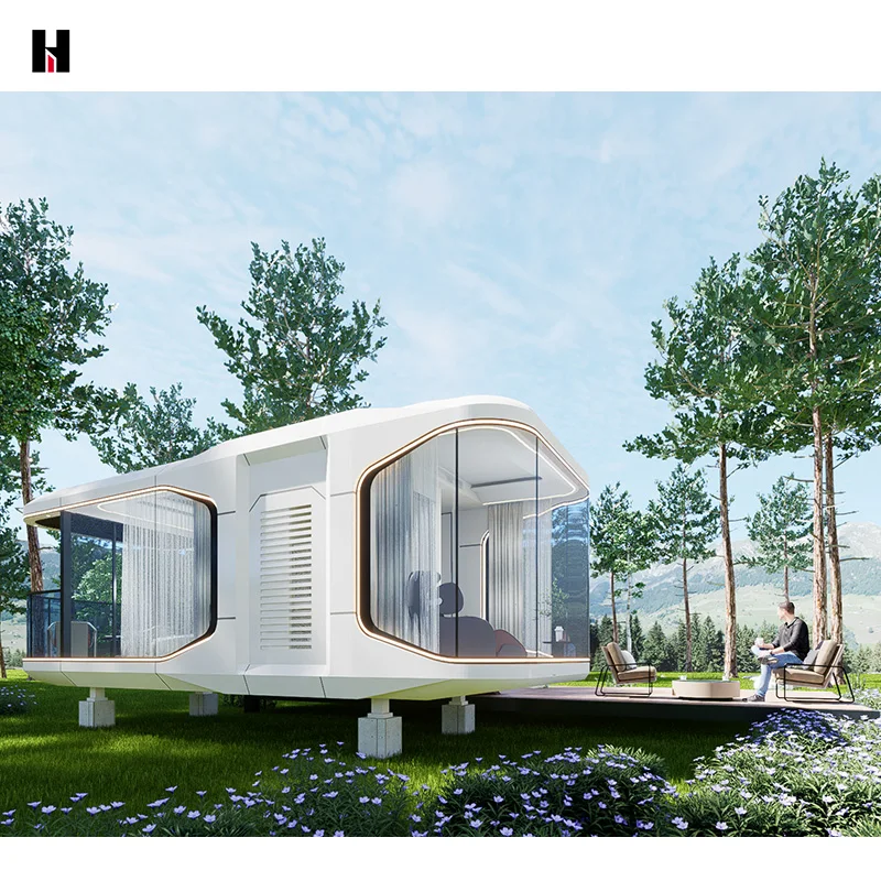 prefab cabin space capsule house 2 bedroom with kitchen sleeping pods capsule
