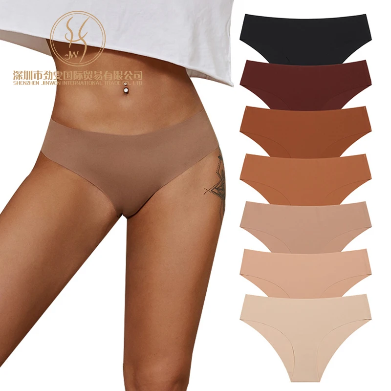 Wholesale Ice Silk Underwear Traceless Laser Cutting Panties No Visible Brazilian Briefs Seamless Thong Panty For Women