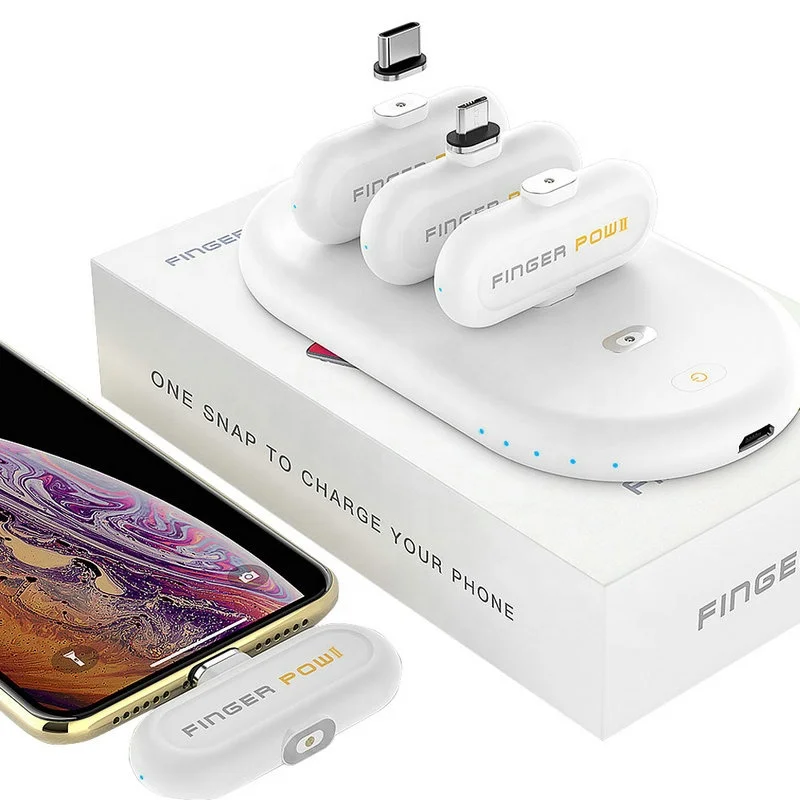 Original Finger pow 2 Mini Fingerpow Charging Power Bank Emergency Power Bank Portable Magnetic Mobile Fast Charger Power Bank