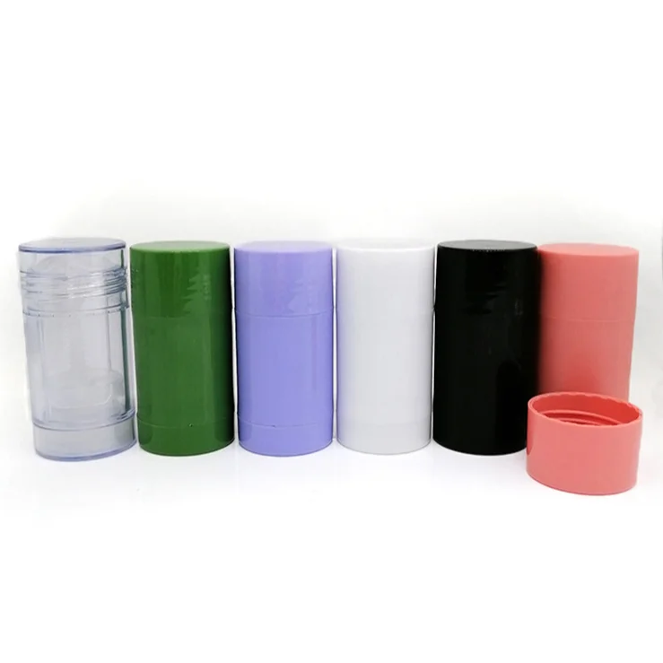 high quality plastic pink purple green empty 40g twist deodorant stick container lip balm container deodorant packing