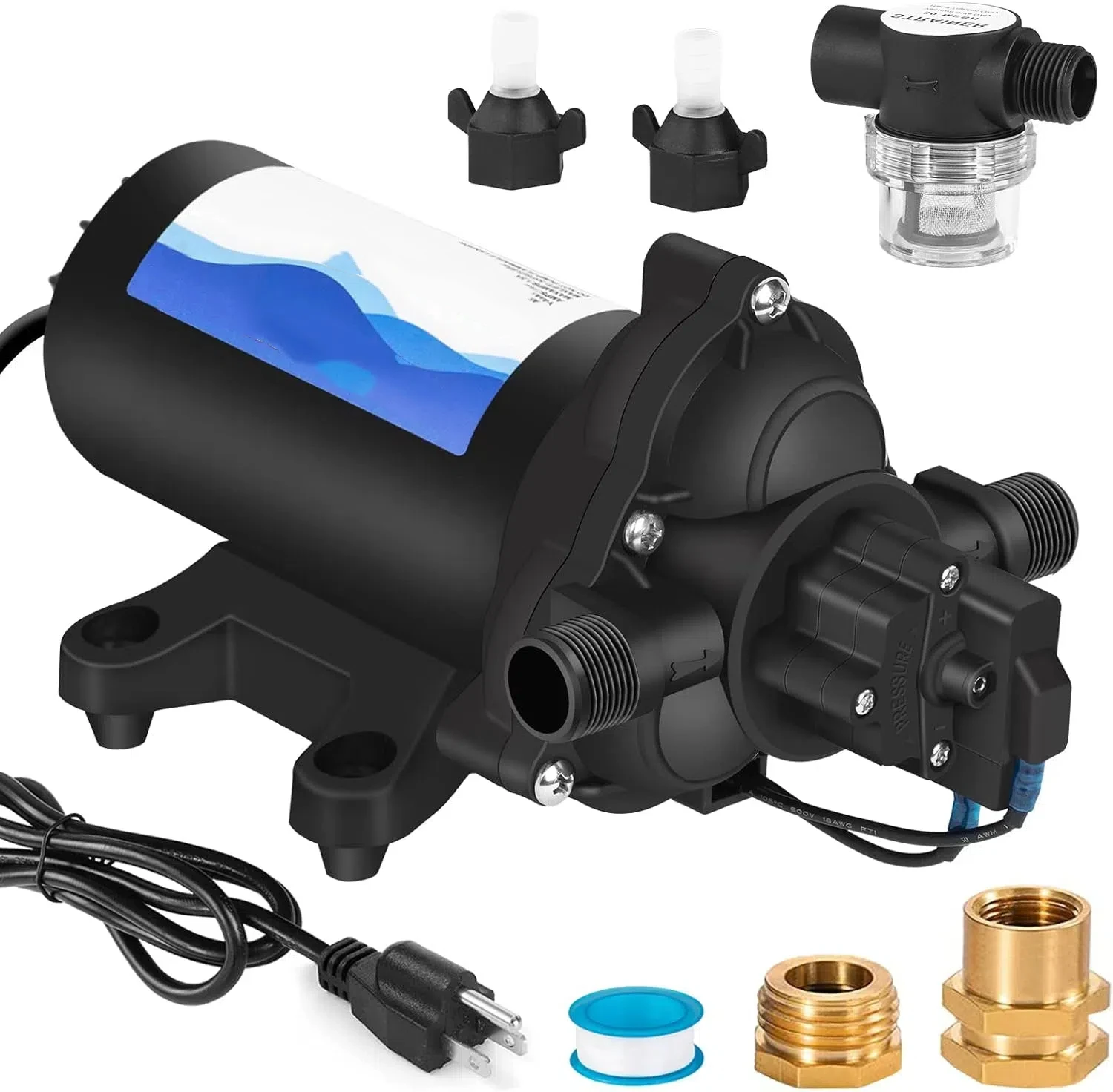 Промышленный мембранный насос давления воды 110 В 5.5GPM 55PSI пресной