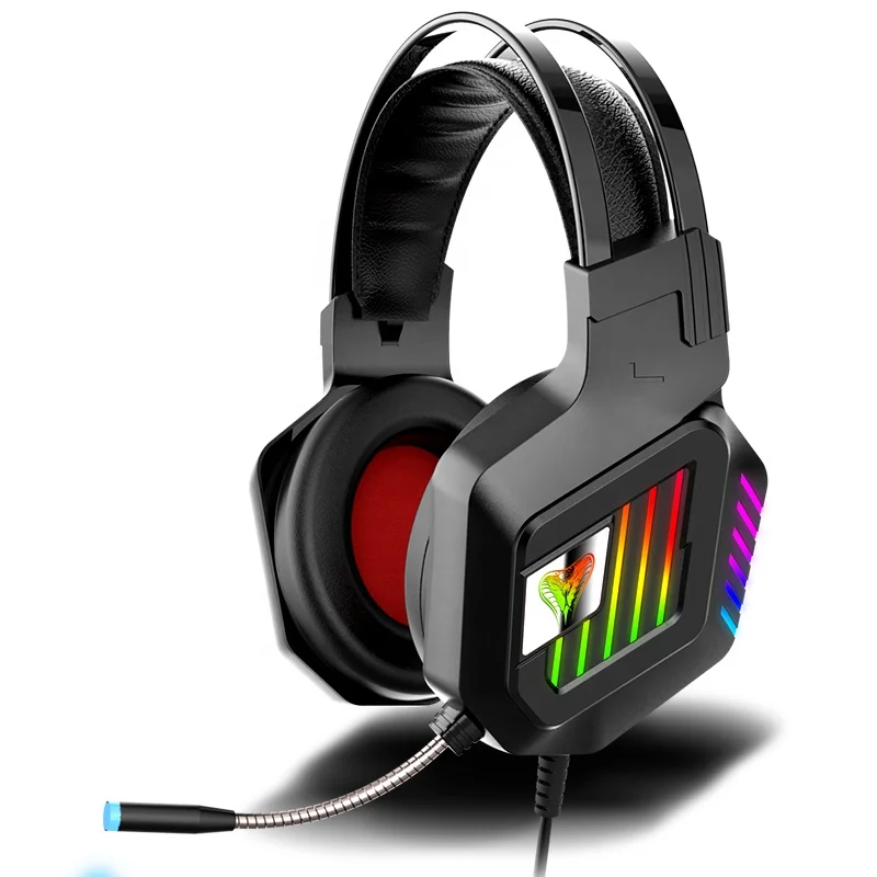 2021 hot sale 7.1 Sound channel gaming headset RGB glare noise cancellation gaming earphone high quality headphones with mic