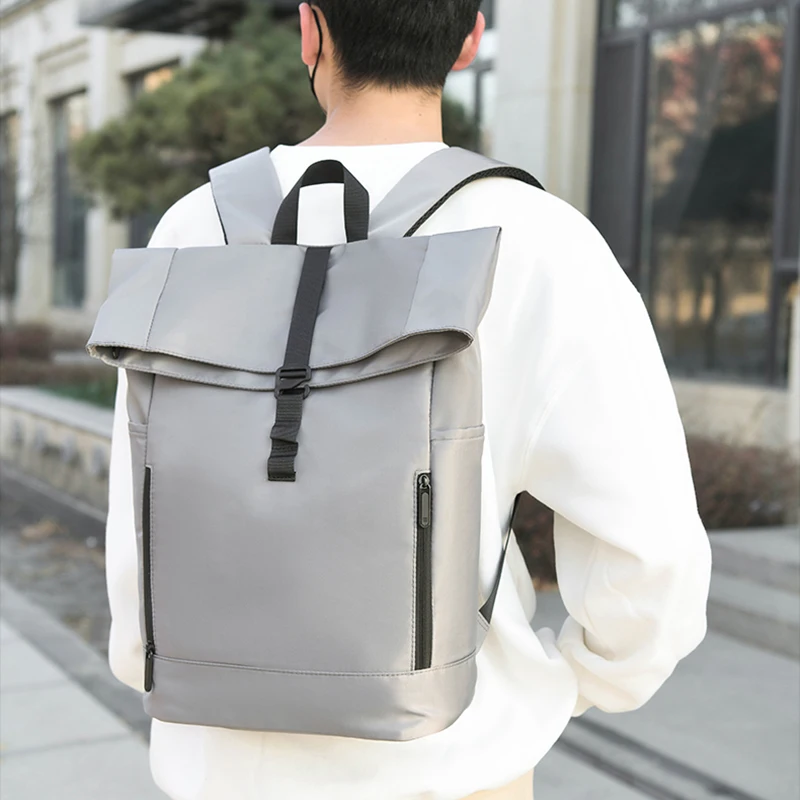 Manufacturer Custom Logo Ecofriendly Recycle Material Outdoor Sport Roll Top Backpack Unisex Roll Up Travel Backpack