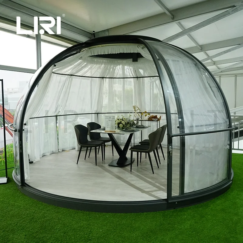 Наружная 360 градусов Новая прозрачная поликарбонатная пузырьковая купольная палатка Ресторан Igloo House