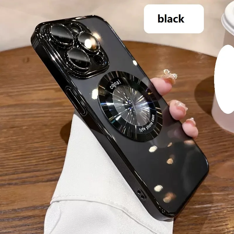 Gray Titanium ash case for iPhone 15 pro 15 pro max Camera Protection Clear Plating Luxury Cover for Women Men Soft TPU Phone Ca