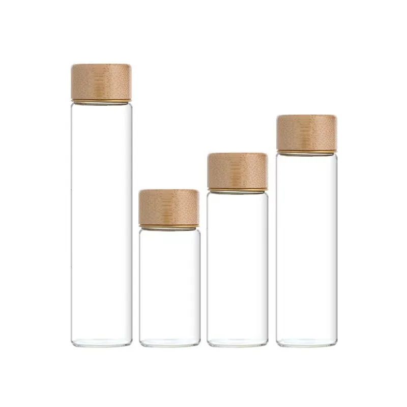 Empty Borosilicate 30mm Transparent  Glass Test Tube with Aluminum Screw Caps Storage Tubes for Bath Salt Wishing Bottles