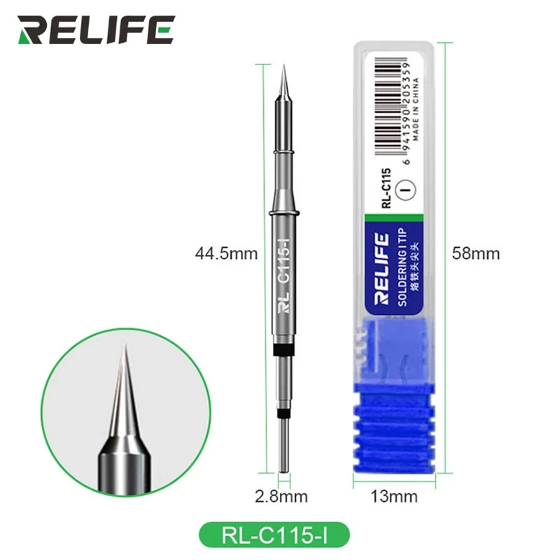 RELIFE RL-C115 (I/IS/K) Universal C210 Soldering Iron Tip Head Repair Soldering Station Welding JBC GVM