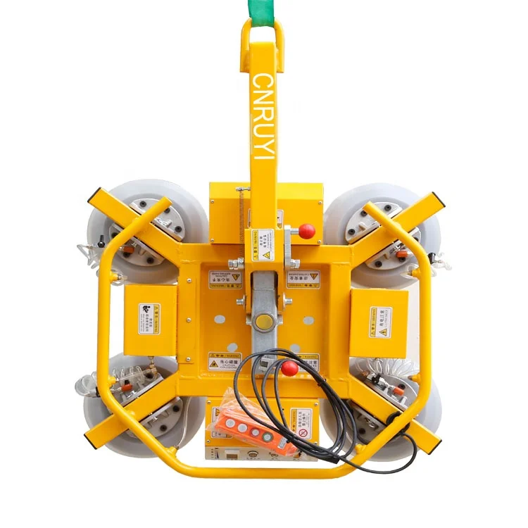 Curtain wall door and window installation glass lifter mobile by crane