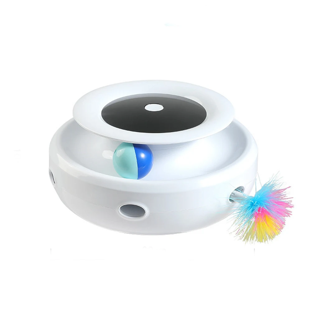 
Doughnut motion electric cat toys with Feather 