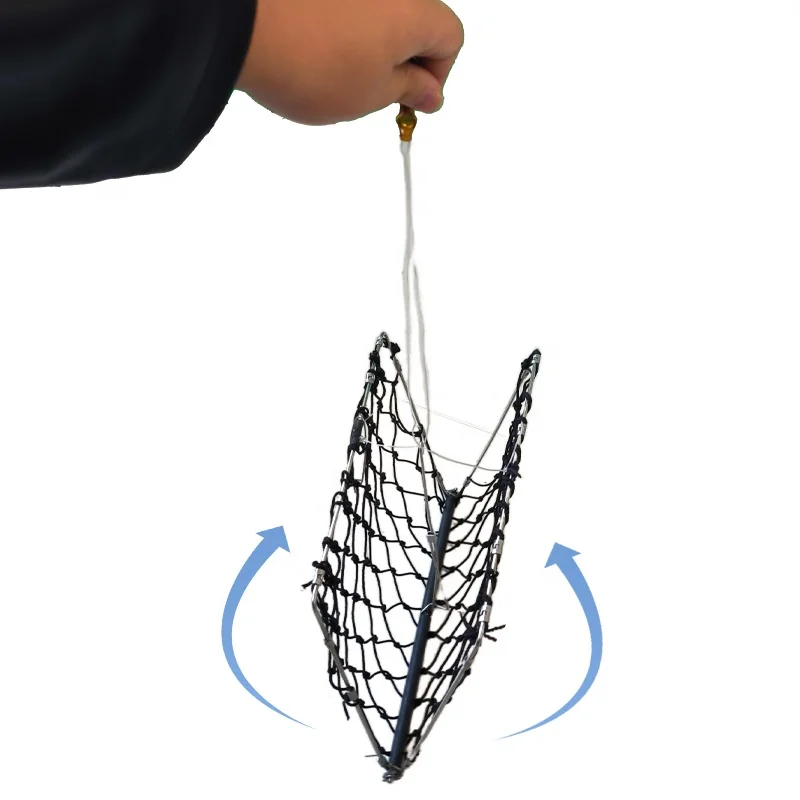 Portable Square Blue Folding Crab Trap lobster trap fishing accessories with Casting Rope Measuring Tool fishing tackle