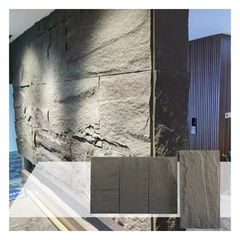 Interior Lightweight Pu Stone Artificial Rock Stone Veneer Cladding Panels Exterior Wall 3d Decoration Stone Wall Panel