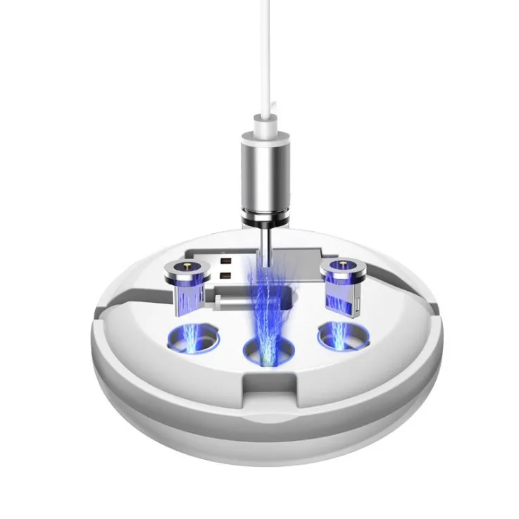 
3 in 1multi-head round box strong magnetic charging usb cable and retractcable usb cable 