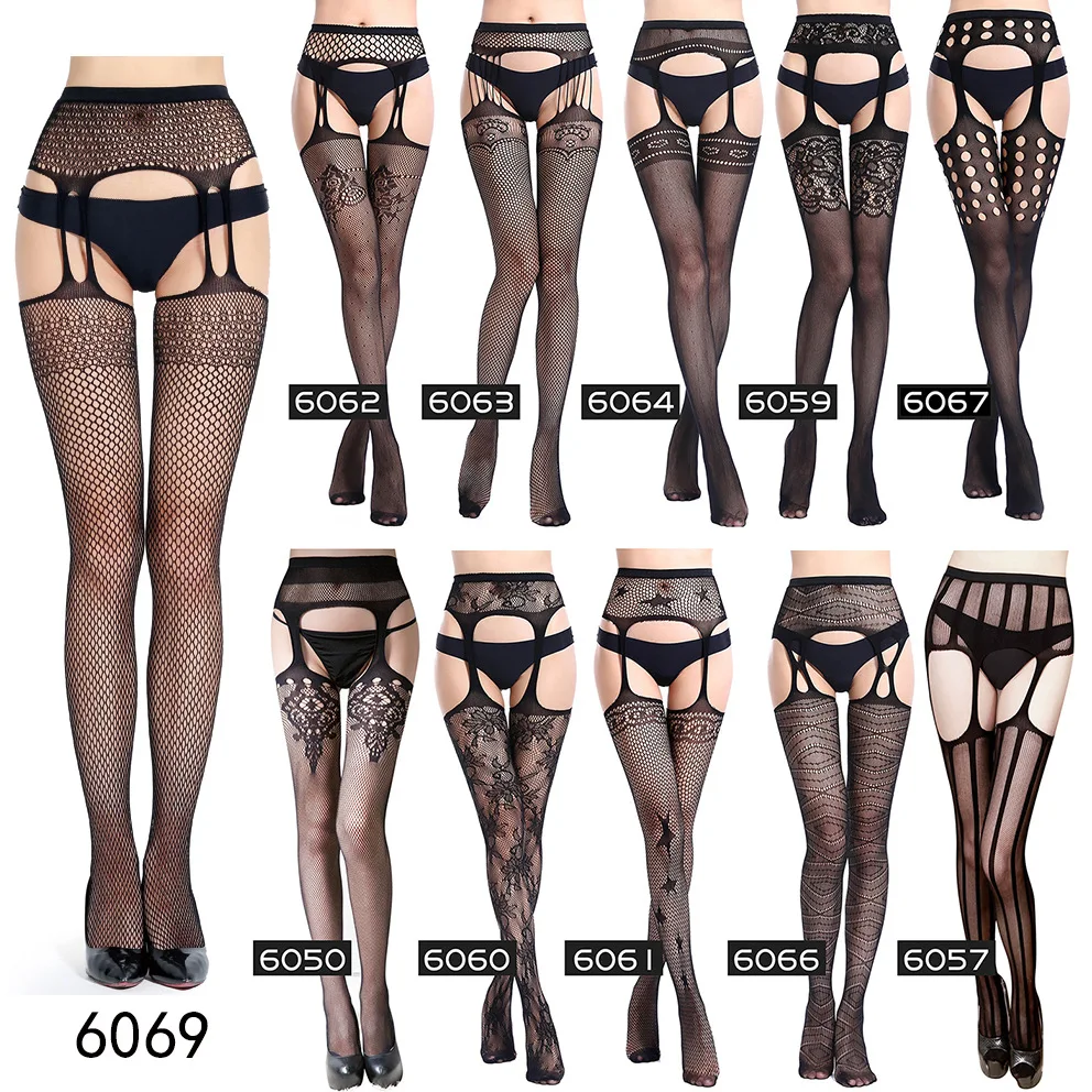 Hot Plus Size Lace Fashion sexy japanese Open Crotch Hollowing Silk Fishnet stocking Tights Pantyhose Stocking For Women
