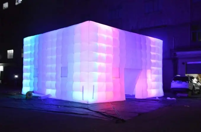 Large Cube Wedding Party Led Light Inflatable Tent Event Photo Booth White Giant Inflatable Cube Marquee Tent