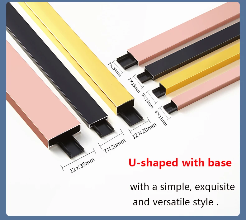 New Design waterproof metal U extruded aluminum  profiles closing line Ceramic Edge corner flooring accessories