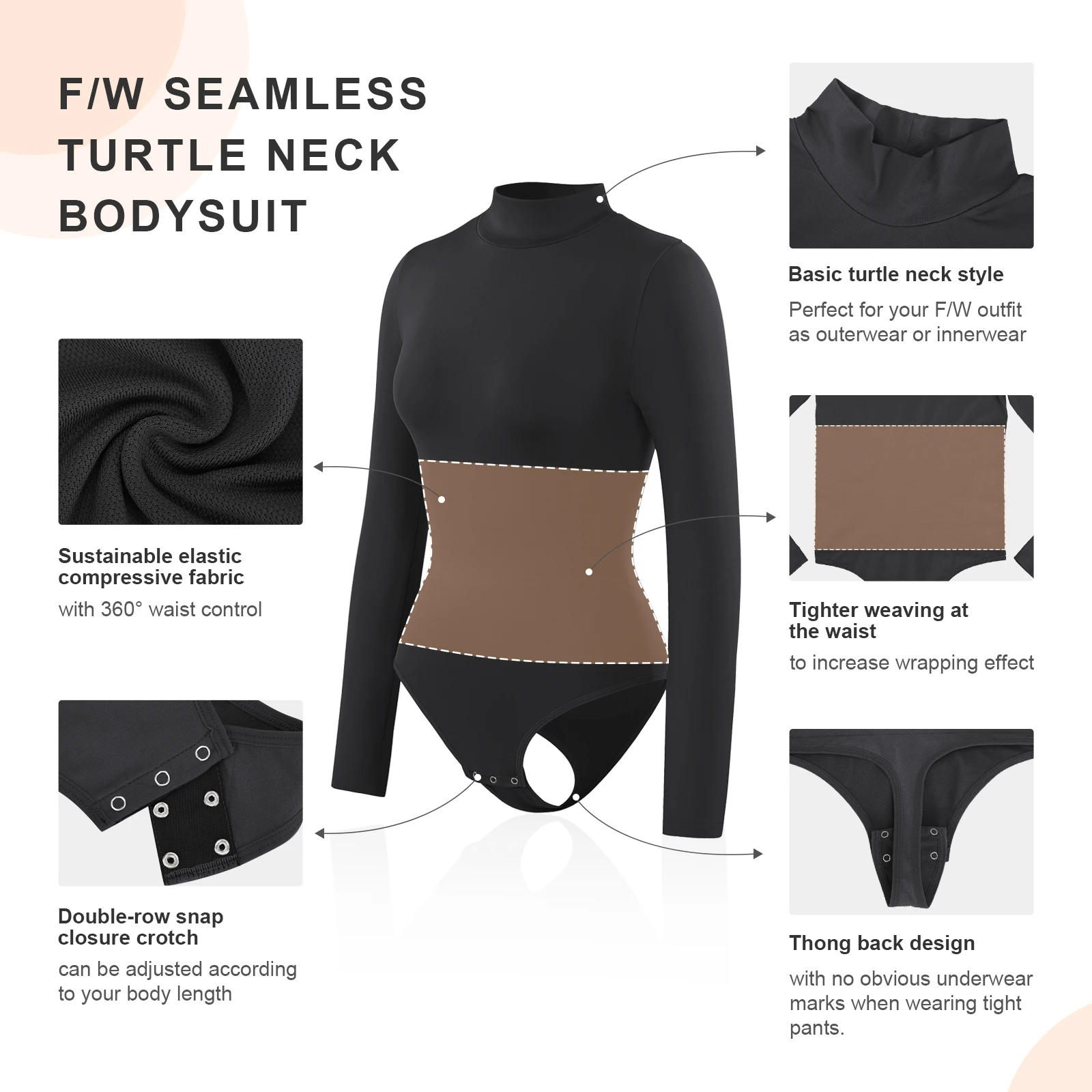 hexin Wholesale custom logo Breathable slimming seamless slimming long sleeved tight shapewear bodysuit