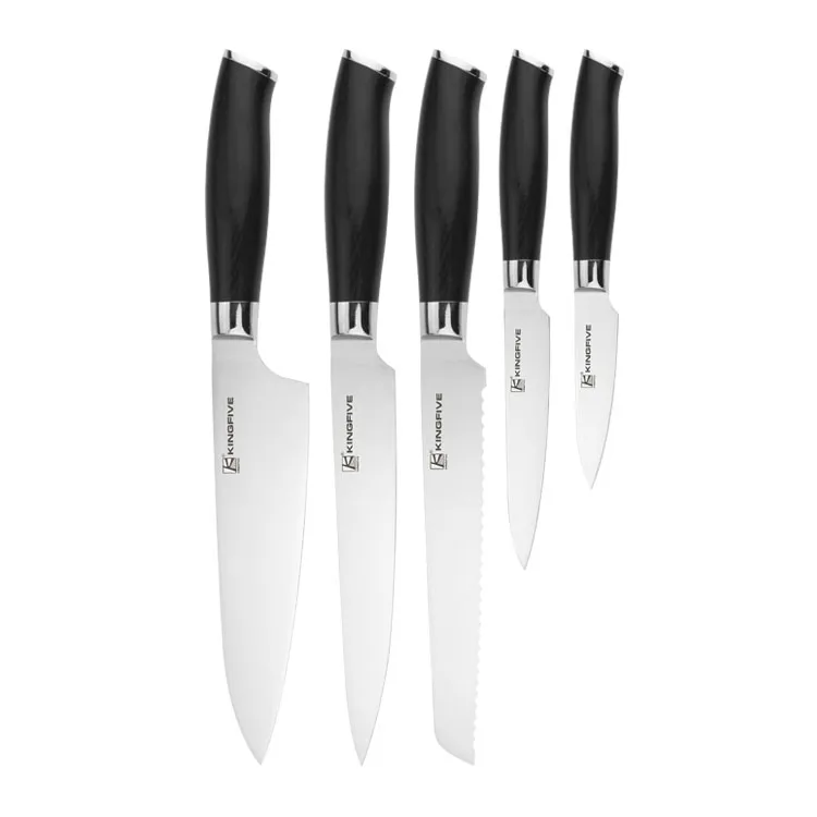 6pcs kitchen knife set german steel knife sets with block kitchen