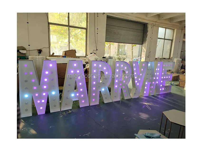 4ft Giant Merry Me Letter Electronic Sign LED Large Light up Marquee Letters Numbers for Wedding Decoration