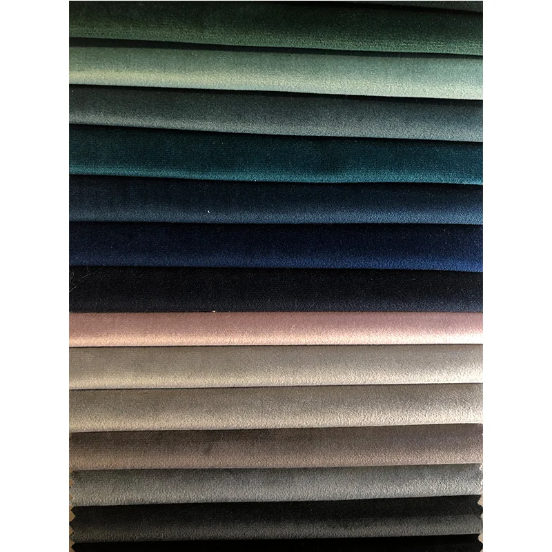Anti-pilling Velour Fabric Tissu De Canap Solid Color 100% Polyester Warp Knitted Upholstery Velvet Fabric For Sofa