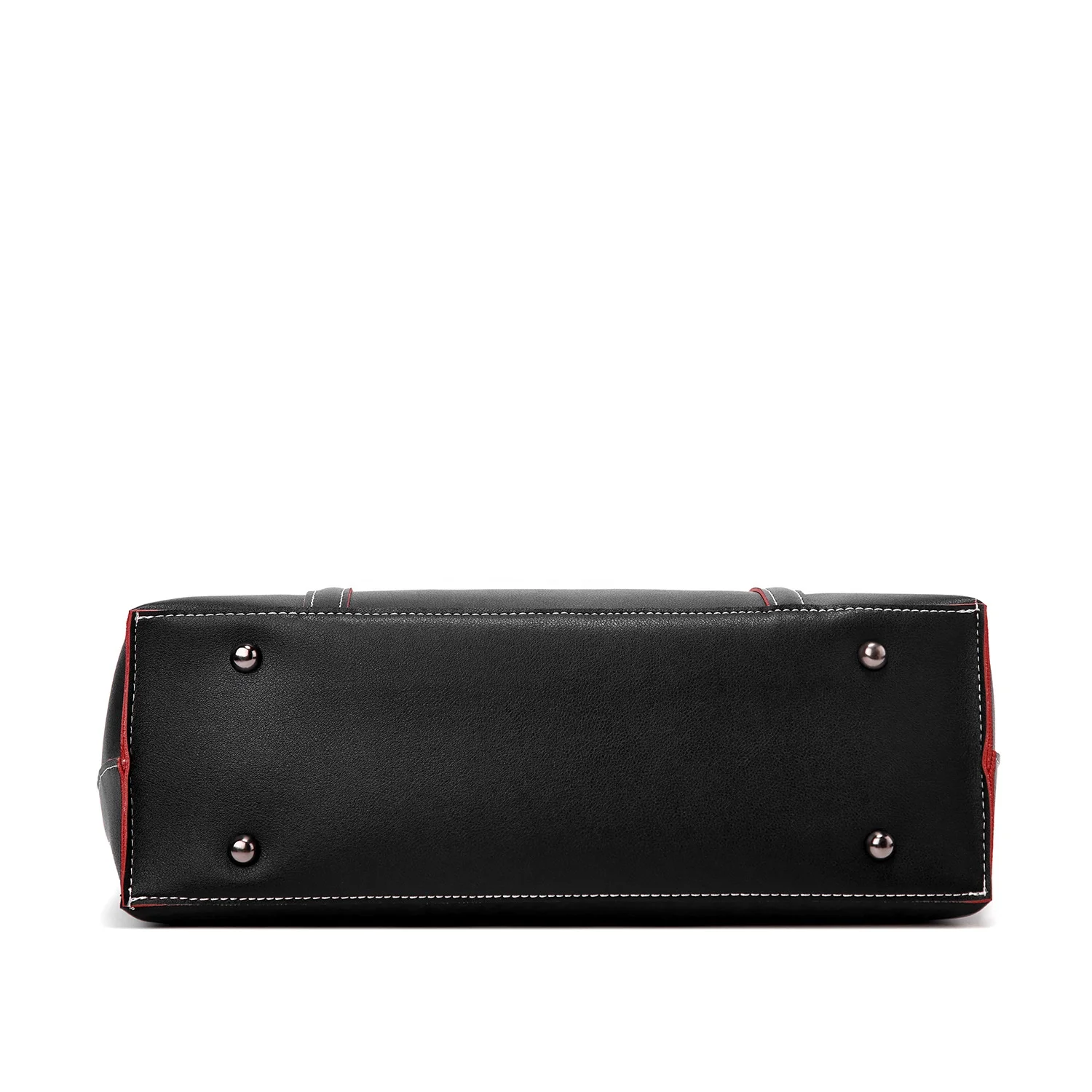 Women Large Capacity Recycled Sustainable Vegan Artificial Soft PU Leather Woven Handle Shoulder Tote Bag