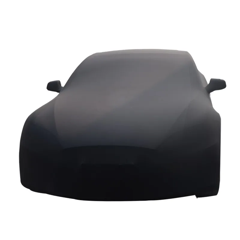 Роскошный популярный спандексовый тканевый дышащий чехол для автомобиля, сатиновый растягивающийся чехол из спандекса для автомобиля с индивидуальным логотипом