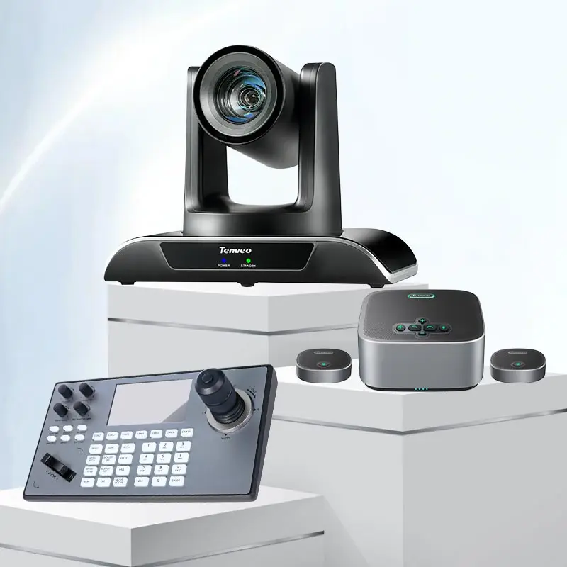 NDI Conference Camera System IP Auto Tracking Live Streaming PTZ Camera+BT speakerphone+NDI PTZ Camera Controller