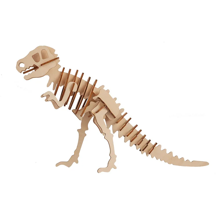 High quality 3D wooden jigsaw puzzle DIY dinosaur model animal toy model