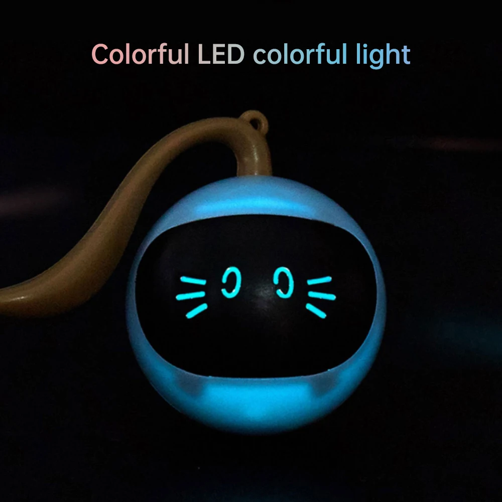 Fun Led Cat Ball Interactive Toy Automatic Electric USB Rechargeable Self Rotating Indoor Teaser Selfplay Exercise Kitten Toys