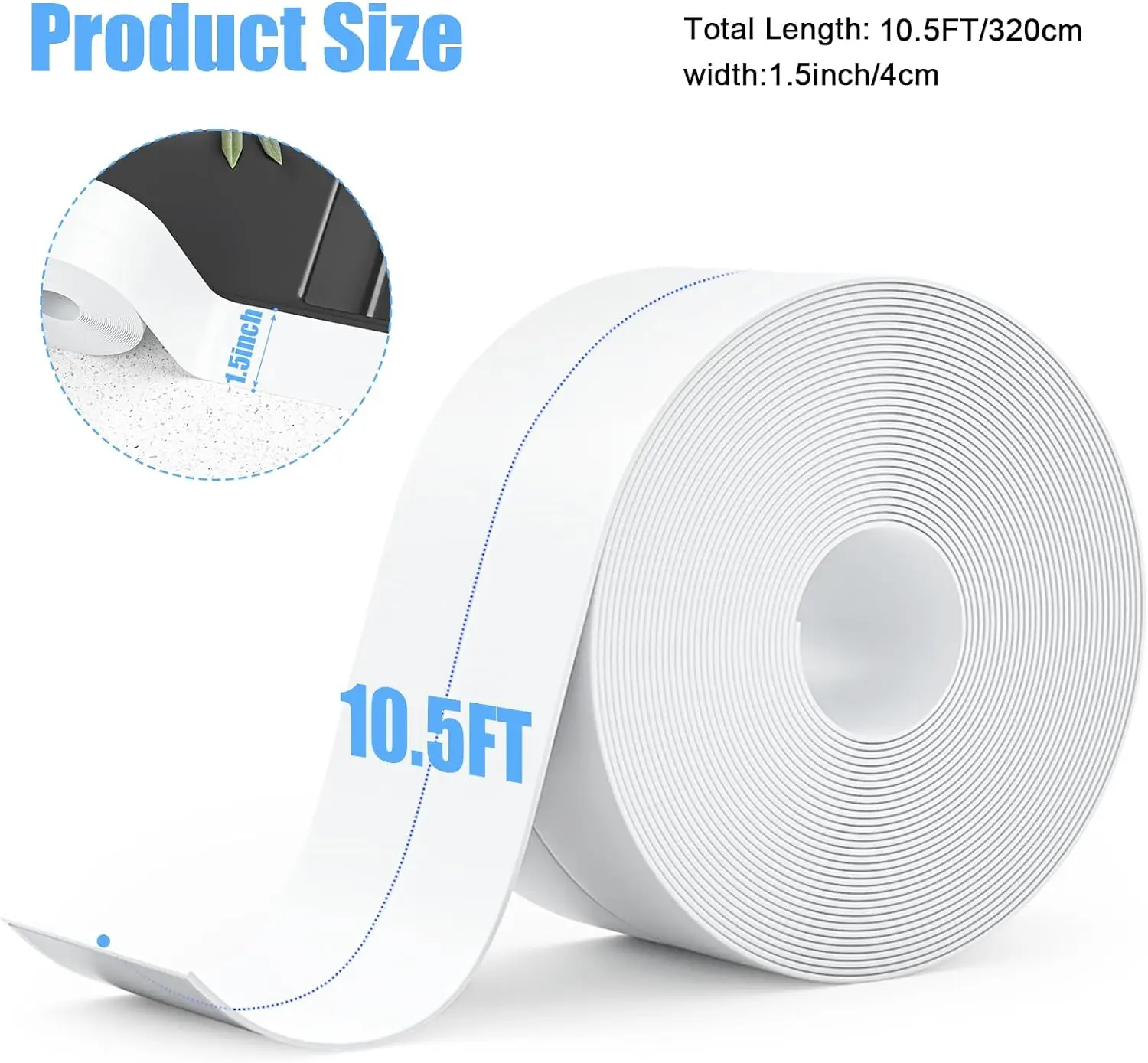 Good quality Waterproof self adhesive pvc sealing repair caulk strip tape for bathtub bathroom shower kitchen sink toilet