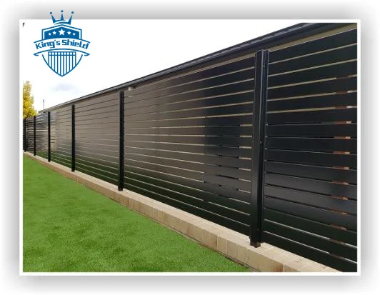 Wholesale Outdoor Modern Slat Privacy Aluminum  Fence  Metal Black Aluminium Garden Fence Panel  Villa Yard Fence