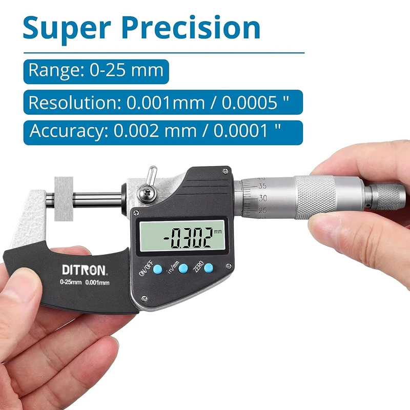 Digital micrometer screw gauge 0-25mm Stainless Steel Electronic Outside Micrometers digit micrometer Caliper Gauge