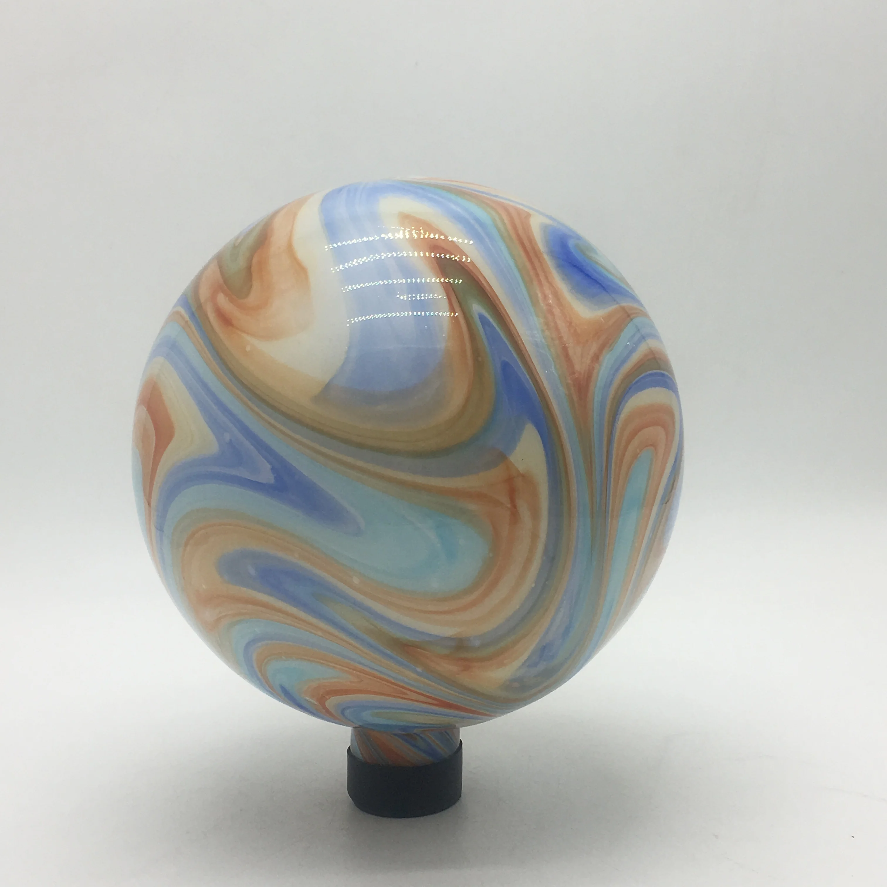 25cm Multicolored Glazed Glass Gazing Ball For Garden Decoration