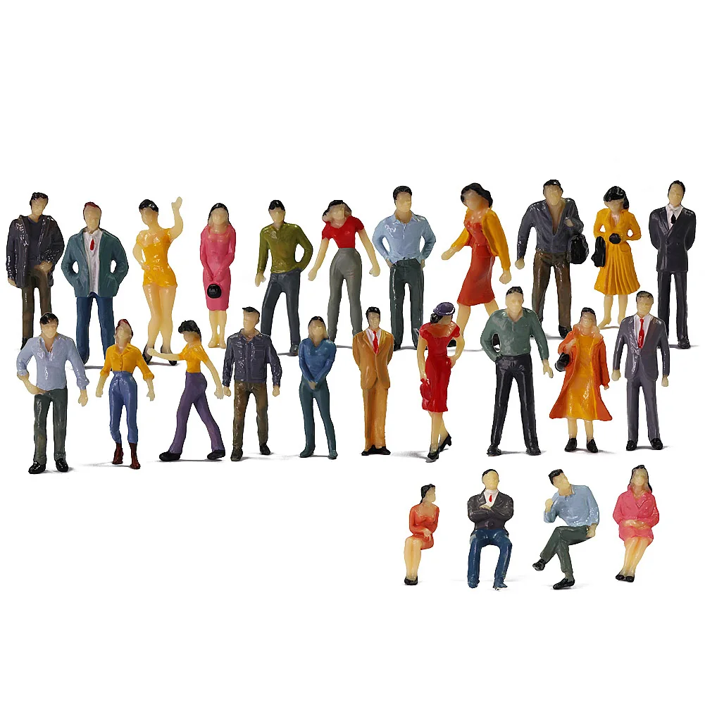 P5001 Model Railway Train 1:50 O Scale Model Seated Stanidng Figures Painted People
