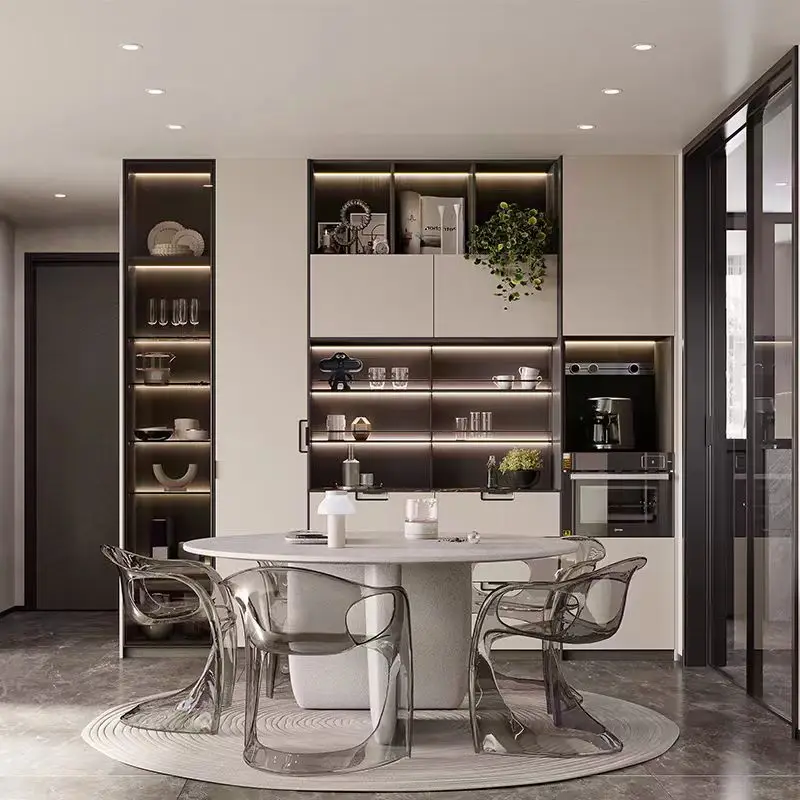 Free 3D drawing high end quality project  high gloss UV  simple  modern small kitchen design