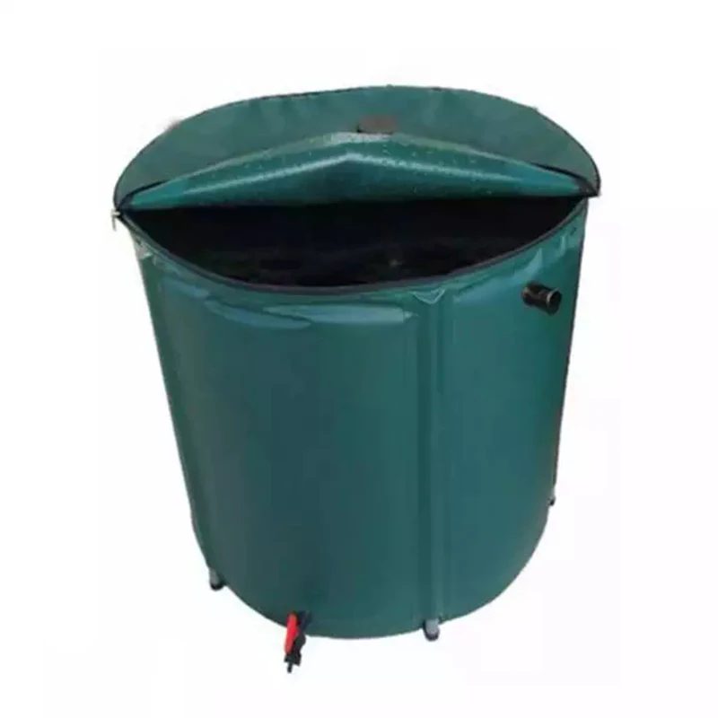 2022 eco New Arrival 500L 750L 1000L outdoor folding collection foldable PVC compressible water butt bucket rain water tank