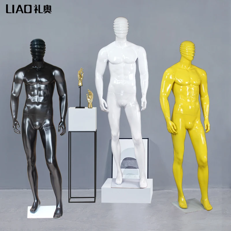 HIGH-grade black white model prop male dummy head and whole body display stand mannequin Strong muscles men