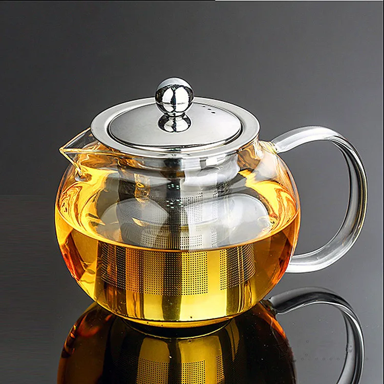 650ML Chinese Tea Set Clear Glass Water Teapot Kettle