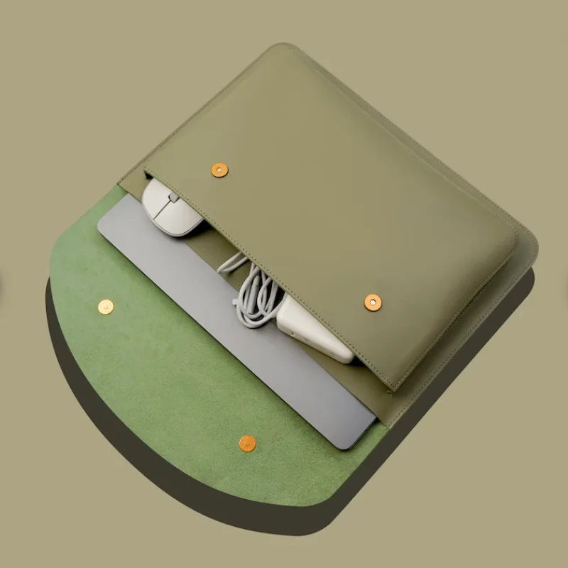 Custom PU Leather Laptop Bag Fashion Gifts Charger Pouch Luxury Simple Laptop Protect Case Cover