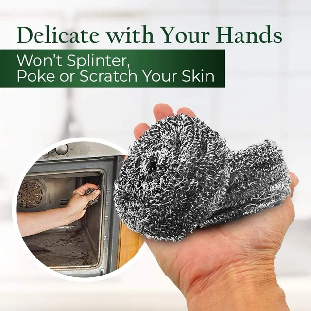 Hot sale Heavy Duty Stainless Steel Wire Mesh kitchen Sponge Scrubber Multipurpose Dish Washing Mesh Scrubber