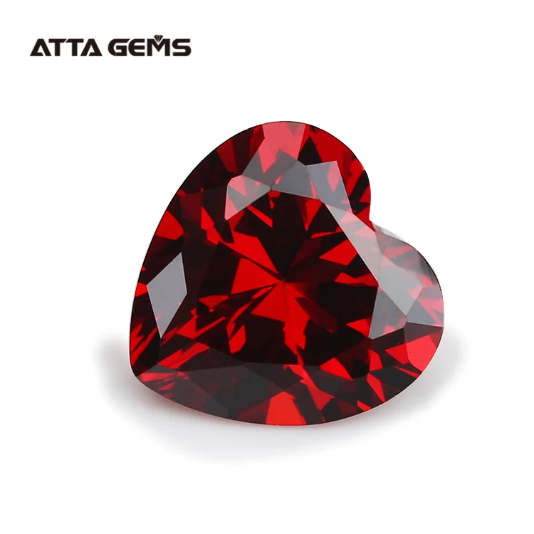 3x3mm~8x8mm Golden Yellow Heart Shape Loose Cubic Zirconia Synthetic Diamond Stones