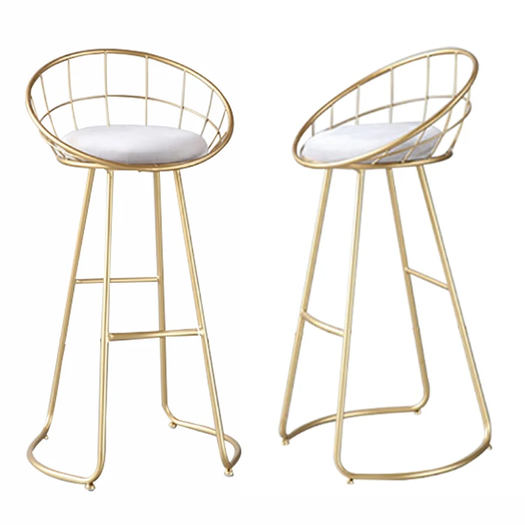 K&B modern fancy luxury design gold pub bar stool coffee bar chair